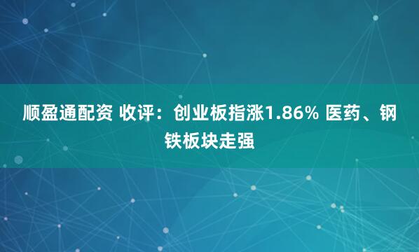 顺盈通配资 收评：创业板指涨1.86% 医药、钢铁板块走强